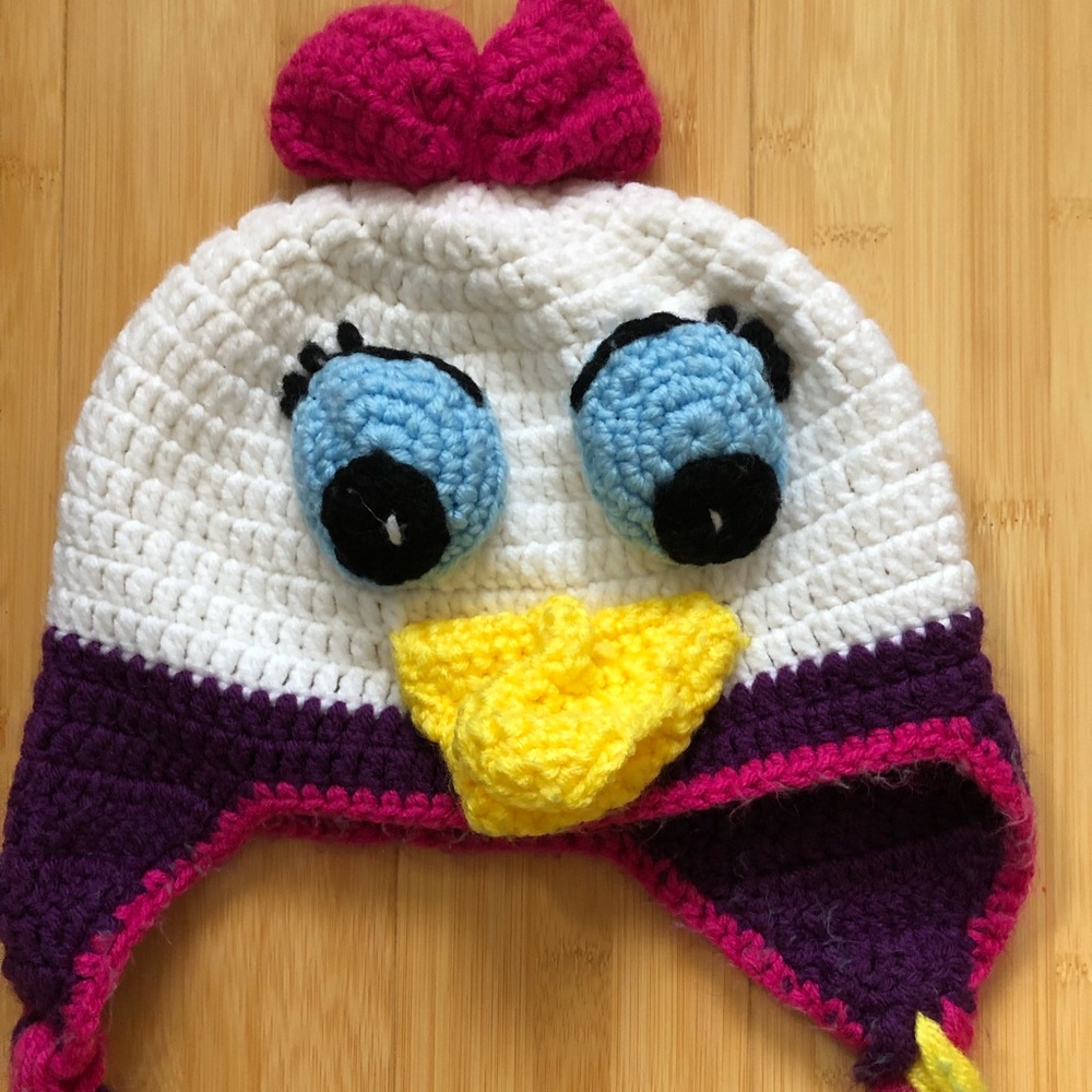 Daisy Duck Handmade Knit Girls Hat